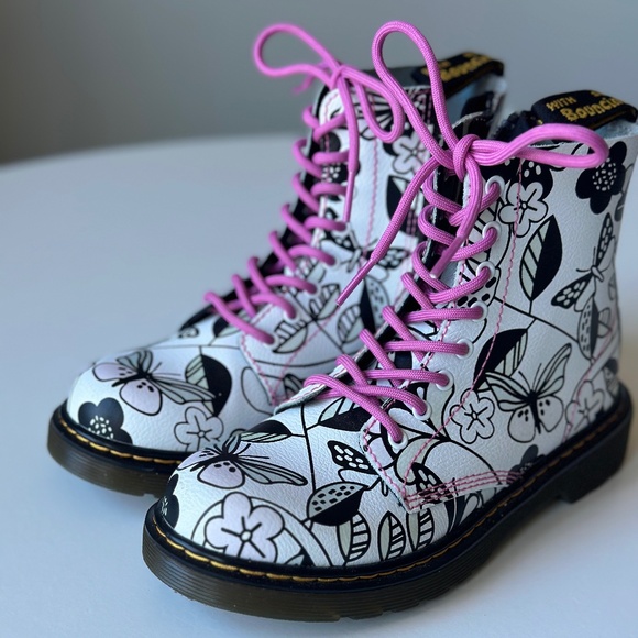 Dr. Martens 1460 Pascal Floral Side Zip Boots - Picture 6 of 16
